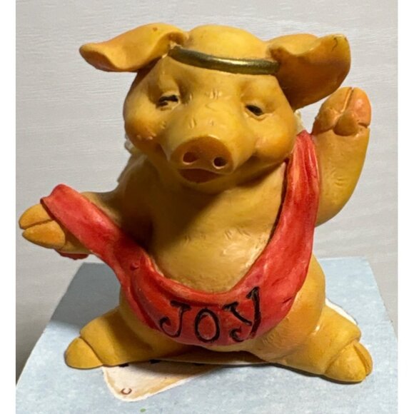 Ganz Pigsville Pig Figurines Set Of 2 Carols & Joy Collectible Pigs Christmas - Picture 4 of 8